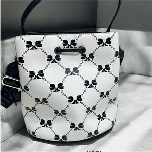 Karl Lagerfeld Monochrome Patterned Shoulder Bag